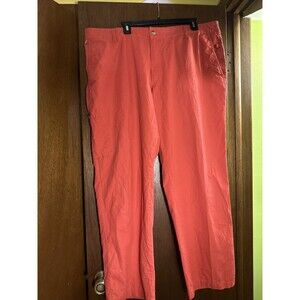 Columbia PFG Pants Red 100% Cotton Men's Size 42x32 Flat Front Chino Style